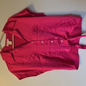 Fuchsia Satin Top. Size Medium.
